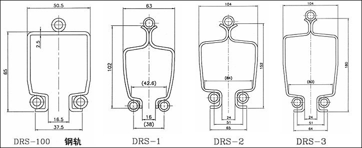 DRS型鋼軌軌道結(jié)構(gòu)尺寸圖片 DRS型鋼軌軌道結(jié)構(gòu)尺寸圖片